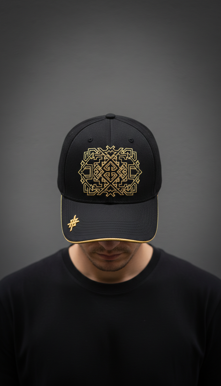 Structured Cap With Gold Emblem